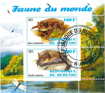 Fledermaus-Briefmarkenset Burundi  Detail